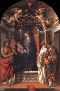 Fra Filippo Lippi Madonna and the child Enthroned with Saint john the Baptist,Victor,Bermard and Zenobius oil painting artist